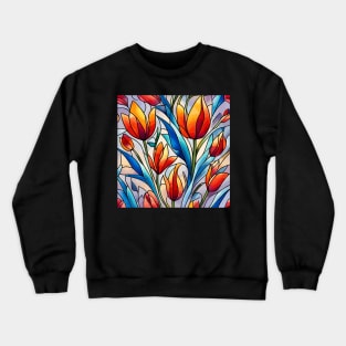 Tulip Stained Glass Art Crewneck Sweatshirt